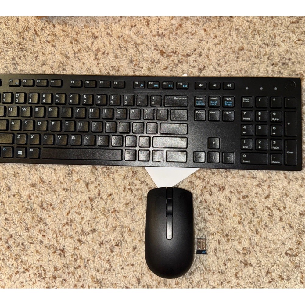 Dell KM636 Wireless Keyboard & Mouse Combo • USB Receiver Included • Excellent